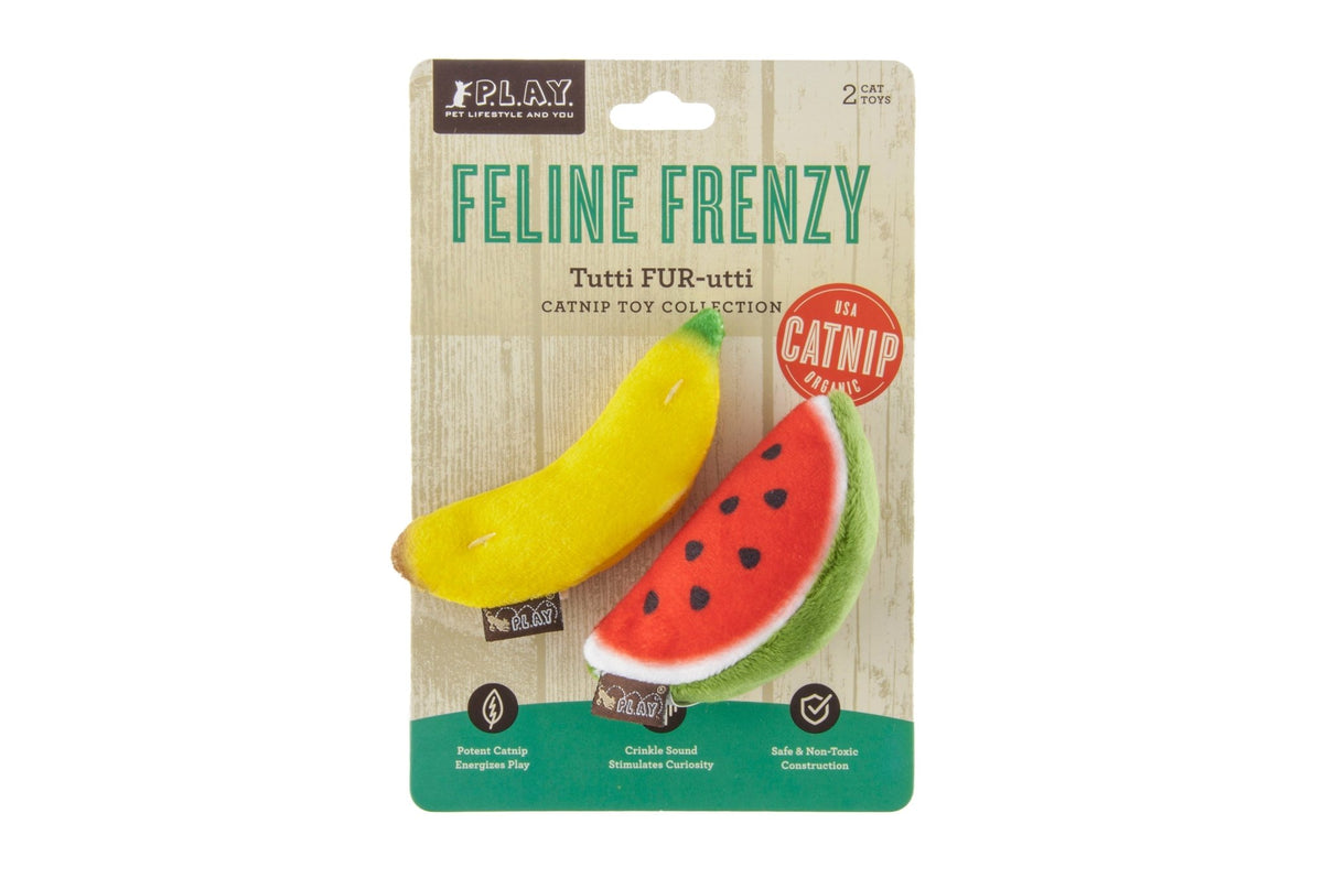 Feline Frenzy Tropical Fruits Cat Toy Set of 2 - Pet Supplier Store