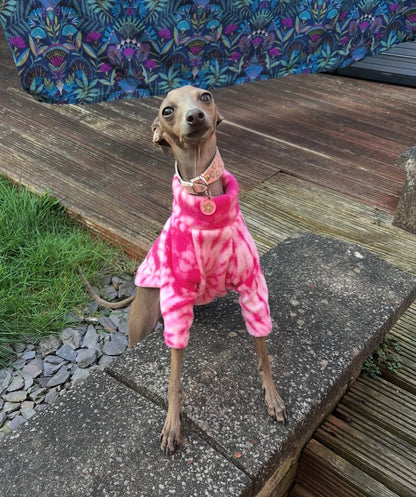 Fleece Jumper - Pink Tie Dye - Pet Supplier Store