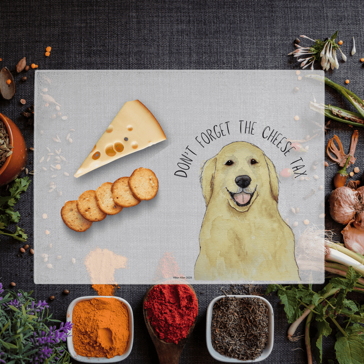 Golden Rule: Pay the Cheese Tax – Chopping Board - Pet Supplier Store