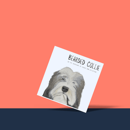 Hairy Wishes & Tailspins: Bearded Collie Greeting Card - Pet Supplier Store