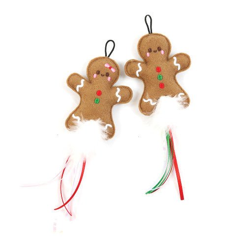 Happy Pet Christmas - Gingerbread Cat Toy 2pk - Pet Supplier Store