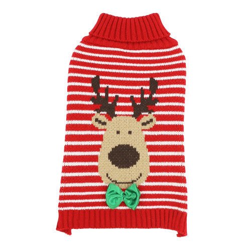 Happy Pet Christmas - Reindeer Stripe Sweater S/M - Pet Supplier Store