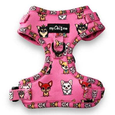 Signature Pink Chihuahua Print Exclusive Small Dog Harness by My Chi and Me