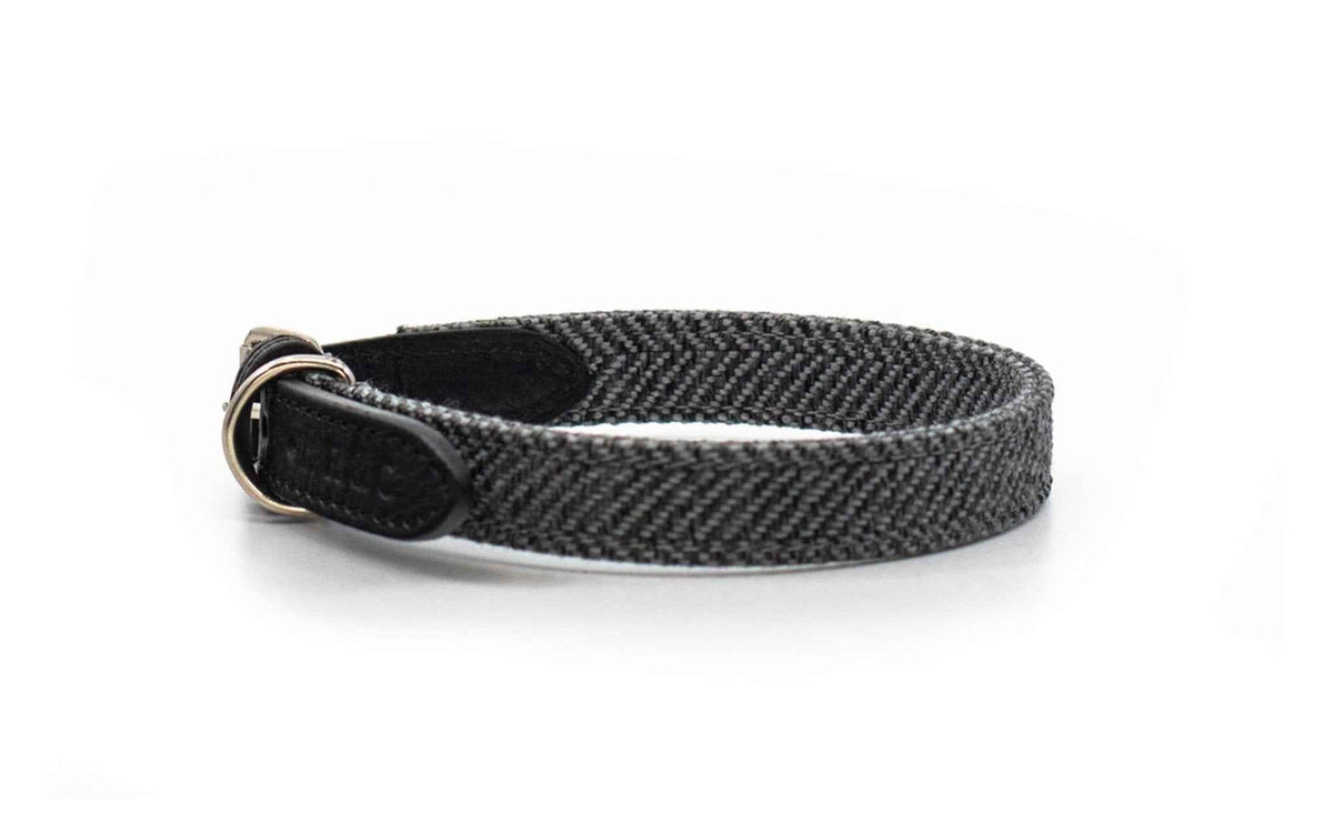 Herringbone & Leather Collar - Balmoral - Pet Supplier Store