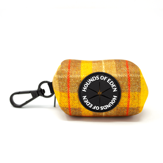 'Honey' - Honey Check Tweed Effect Poop/Treat Bag Holder - Pet Supplier Store