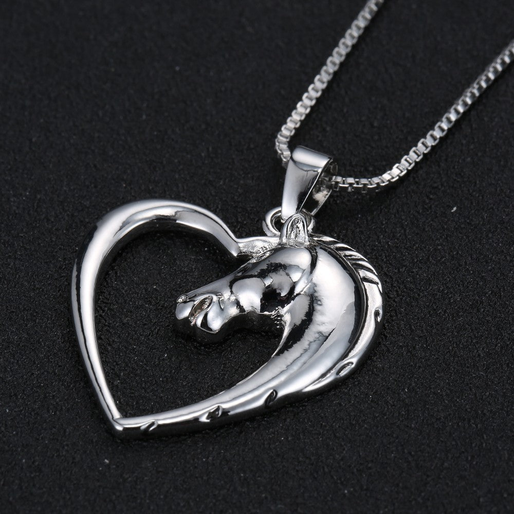 Horse Necklace Silver Colour Horse Head - Pet Supplier Store
