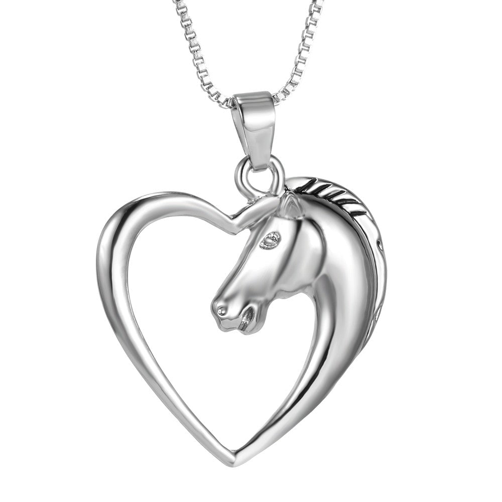 Horse Necklace Silver Colour Horse Head - Pet Supplier Store