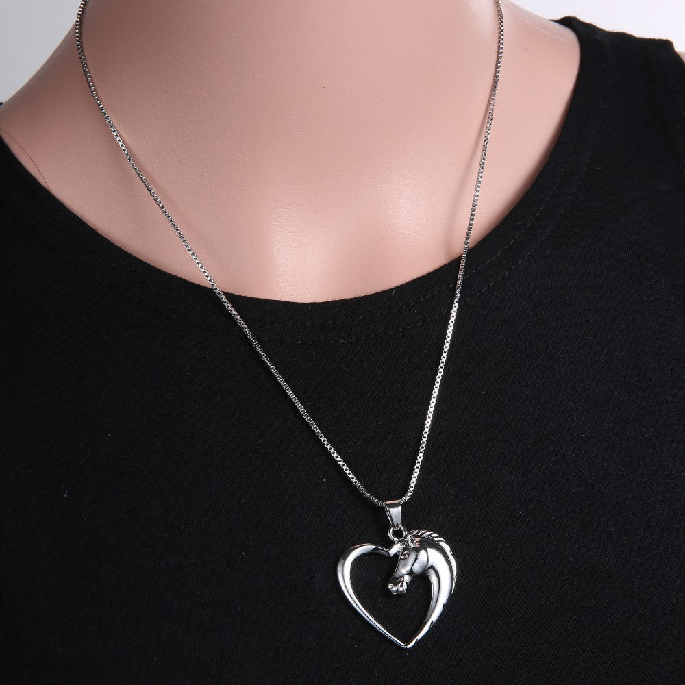 Horse Necklace Silver Colour Horse Head - Pet Supplier Store