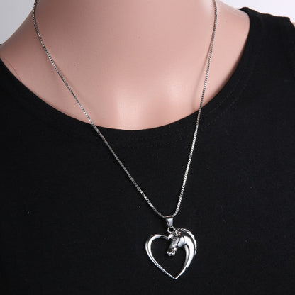 Horse Necklace Silver Colour Horse Head - Pet Supplier Store