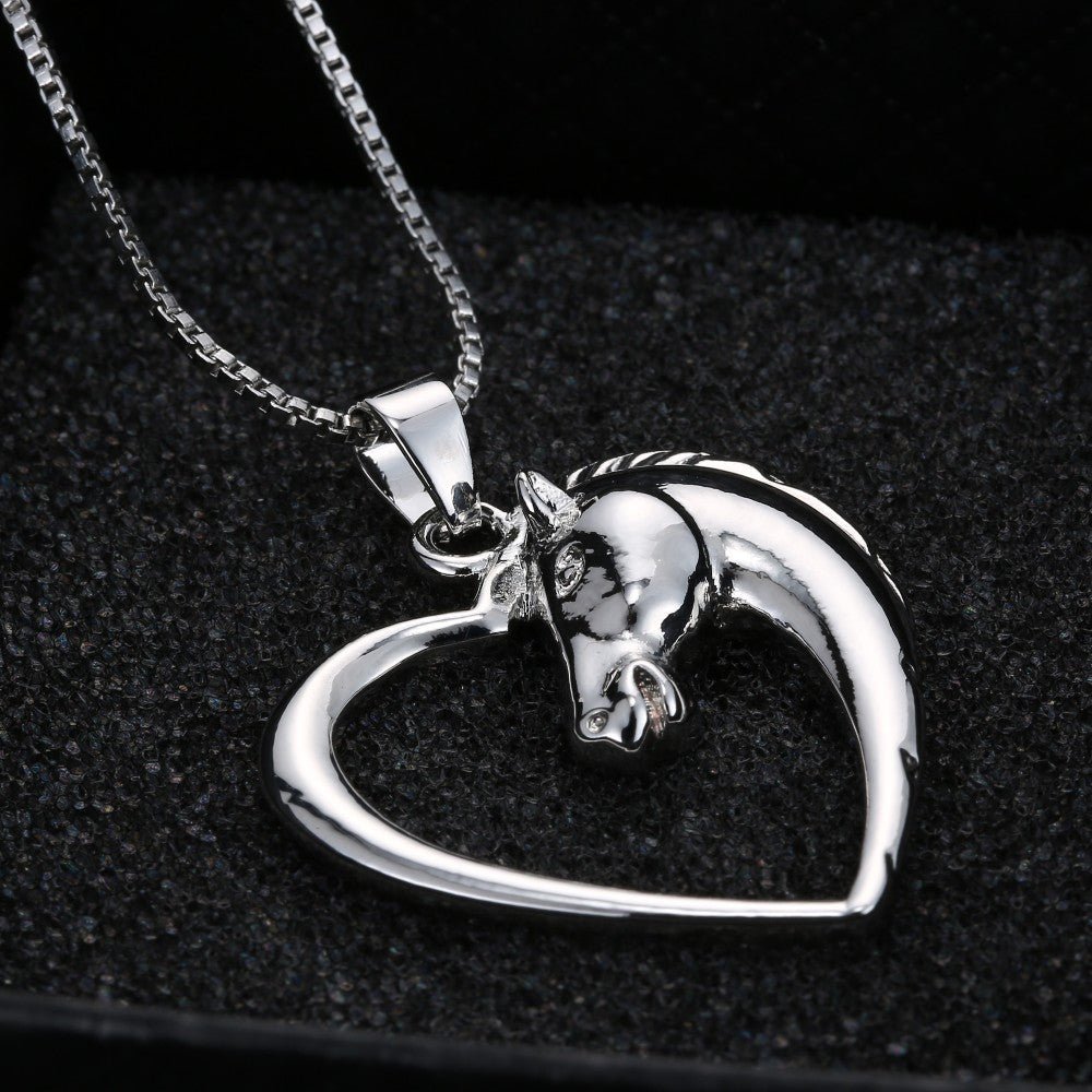 Horse Necklace Silver Colour Horse Head - Pet Supplier Store