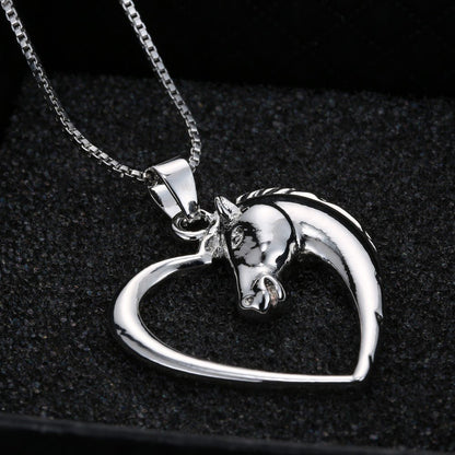 Horse Necklace Silver Colour Horse Head - Pet Supplier Store