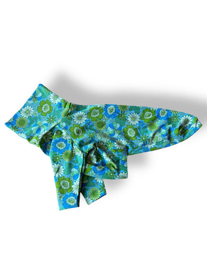 Jersey T-Shirt- Retro Floral - Green - Pet Supplier Store