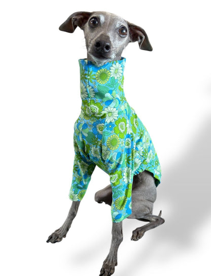 Jersey T-Shirt- Retro Floral - Green - Pet Supplier Store