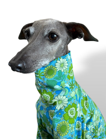 Jersey T-Shirt- Retro Floral - Green - Pet Supplier Store