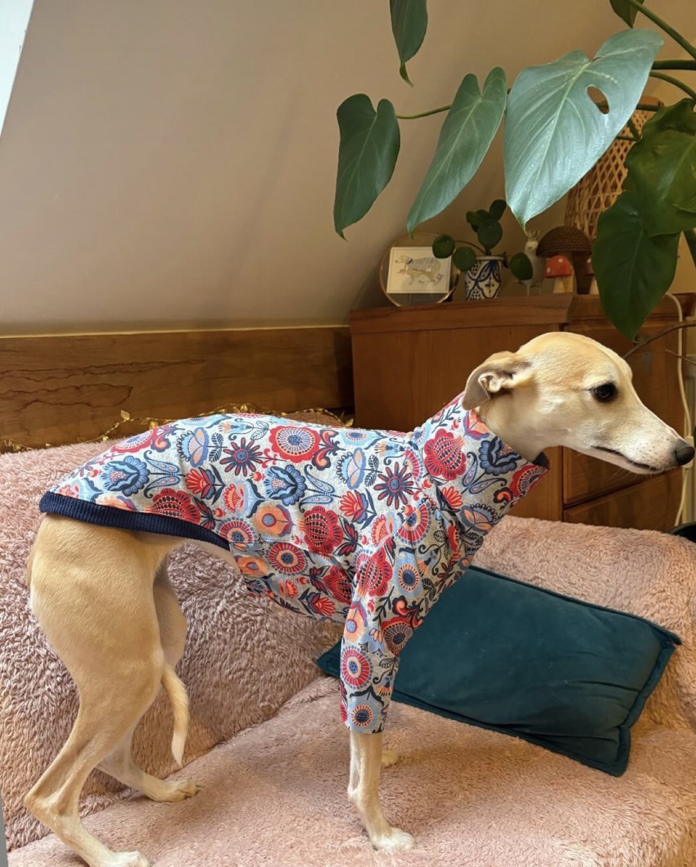 Jersey T-Shirt- Retro Floral - Green - Pet Supplier Store