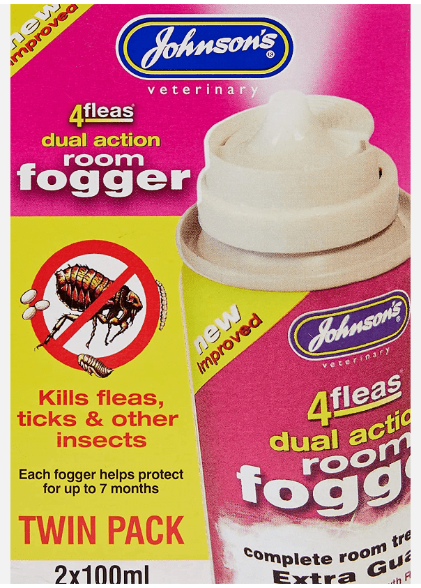 Johnson's veterinary 4fleas dual action room fogger 2x100ml - Pet Supplier Store