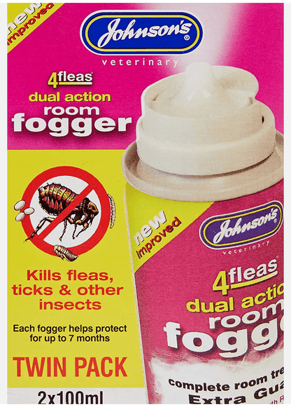 Johnson's veterinary 4fleas dual action room fogger 2x100ml - Pet Supplier Store