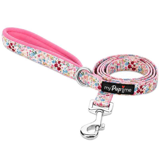 Luxury Blue Meadow Floral Lead by My Pup and Me - Pet Supplier Store