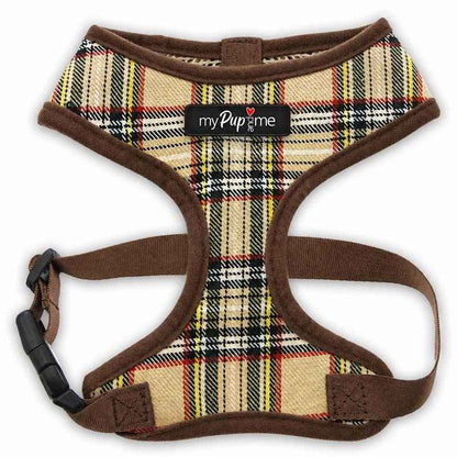 Luxury Brown Tartan Harness by My Pup and Me - Pet Supplier Store