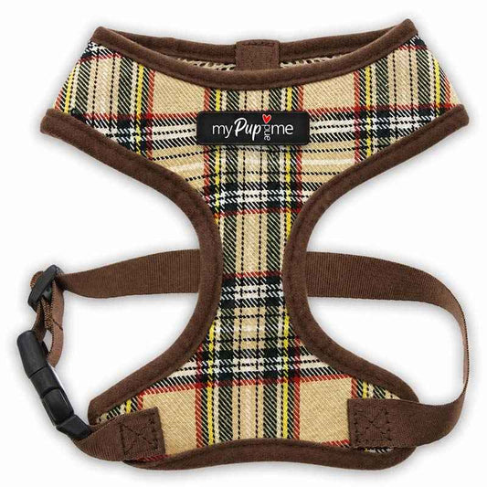 Luxury Brown Tartan Harness by My Pup and Me - Pet Supplier Store