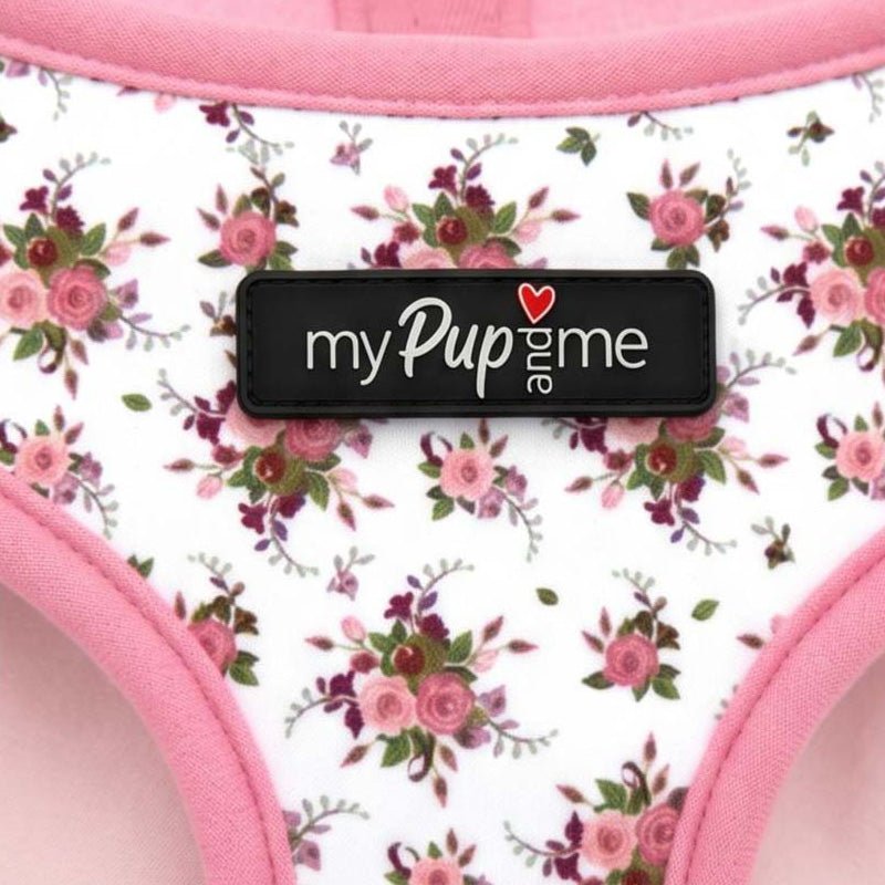 Luxury White Vintage Floral Harness by My Pup and Me - Pet Supplier Store