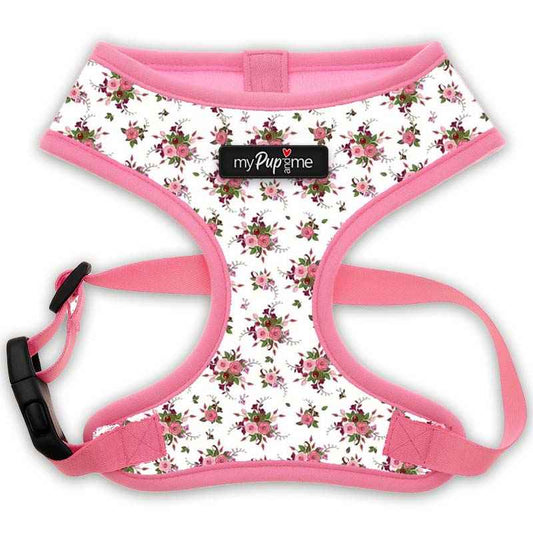 Luxury White Vintage Floral Harness by My Pup and Me - Pet Supplier Store