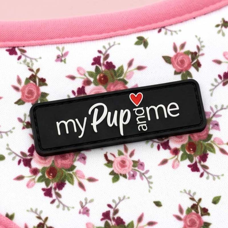 Luxury White Vintage Floral Harness by My Pup and Me - Pet Supplier Store