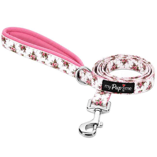 Luxury White Vintage Floral Lead by My Pup and Me - Pet Supplier Store
