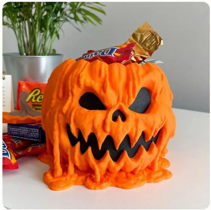 Melting Halloween Pumpkin Candy Bowl With Lid Reusable - Pet Supplier Store