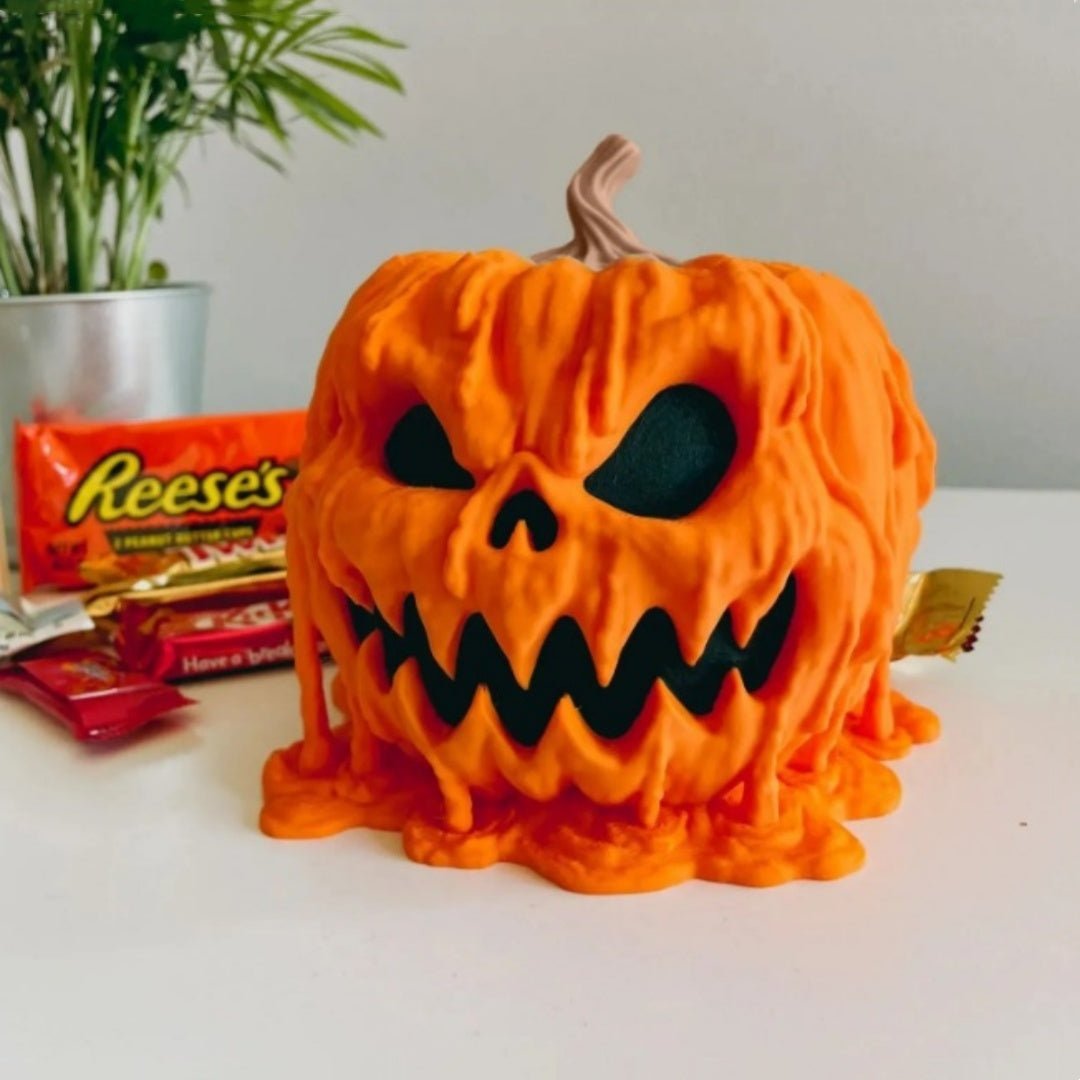 Melting Halloween Pumpkin Candy Bowl With Lid Reusable - Pet Supplier Store