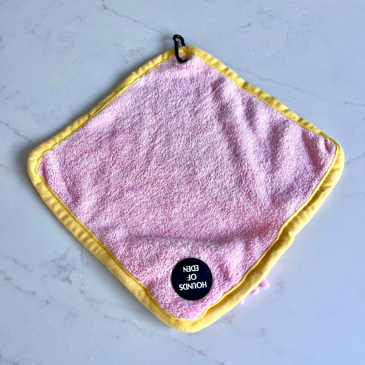 Mini Dog Towel + Clip, Pink & Yellow - Pet Supplier Store
