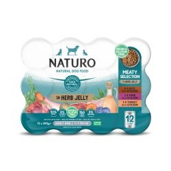 Naturo Adult Dog Meat Chunks in Herb Jelly 12pk, 390g - Pet Supplier Store