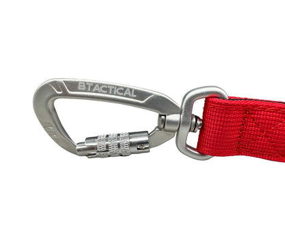Nylon BTactical™ Carabiner Clip Lead | Citrus Red - Pet Supplier Store
