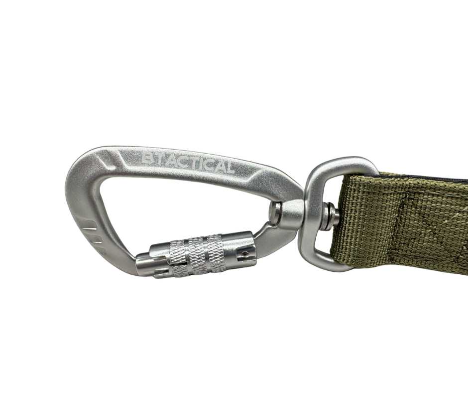 Nylon BTactical™ Carabiner Clip Lead | Khaki Green - Pet Supplier Store