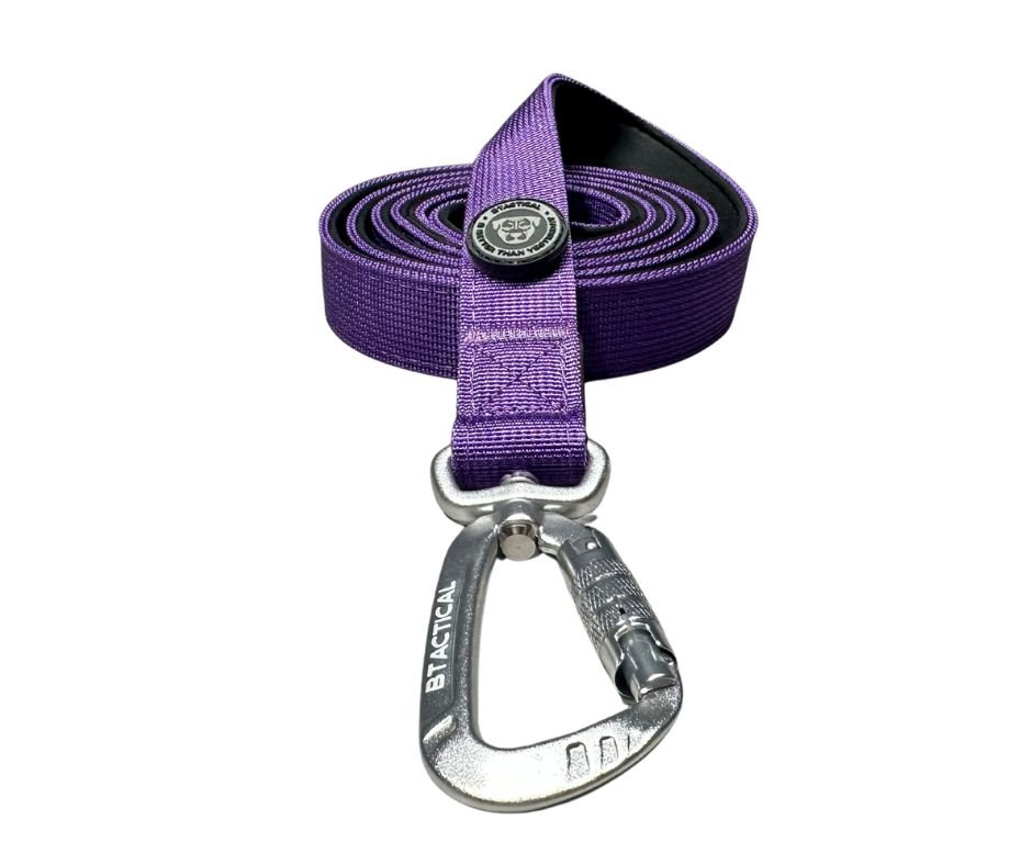 Nylon BTactical™ Carabiner Clip Lead | Lavender Purple - Pet Supplier Store