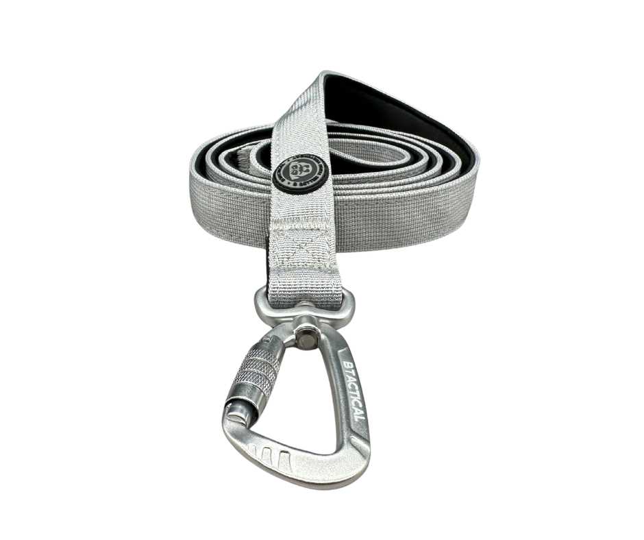 Nylon BTactical™ Carabiner Clip Lead | Misty Grey - Pet Supplier Store