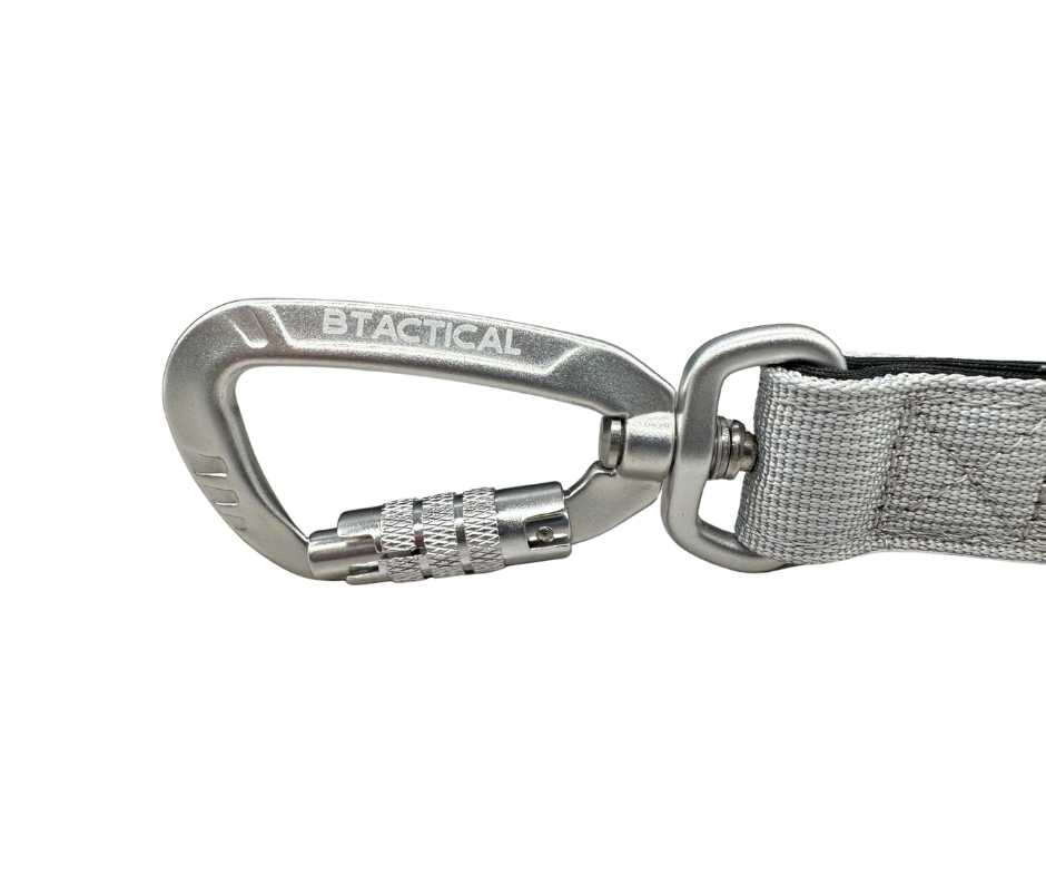 Nylon BTactical™ Carabiner Clip Lead | Misty Grey - Pet Supplier Store