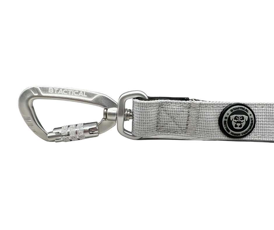 Nylon BTactical™ Carabiner Clip Lead | Misty Grey - Pet Supplier Store
