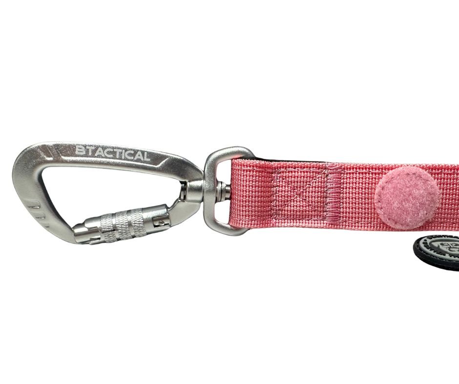 Nylon BTactical™ Carabiner Clip Lead | Pretty Pink - Pet Supplier Store