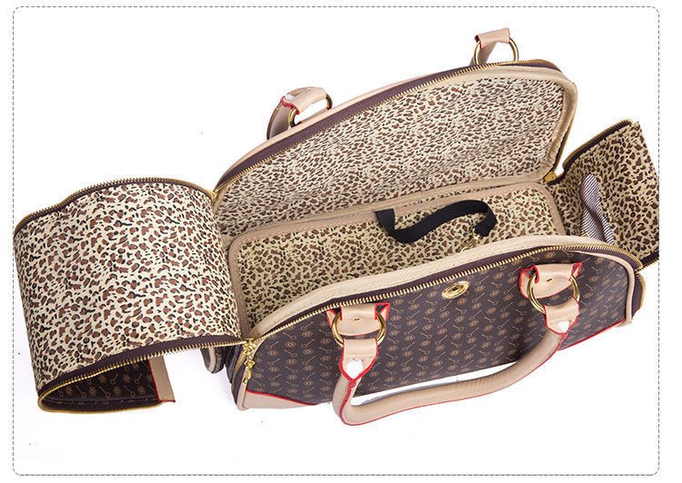 Outing convenient leather comfort pet bag travel carrier - Pet Supplier Store