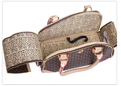 Outing convenient leather comfort pet bag travel carrier - Pet Supplier Store
