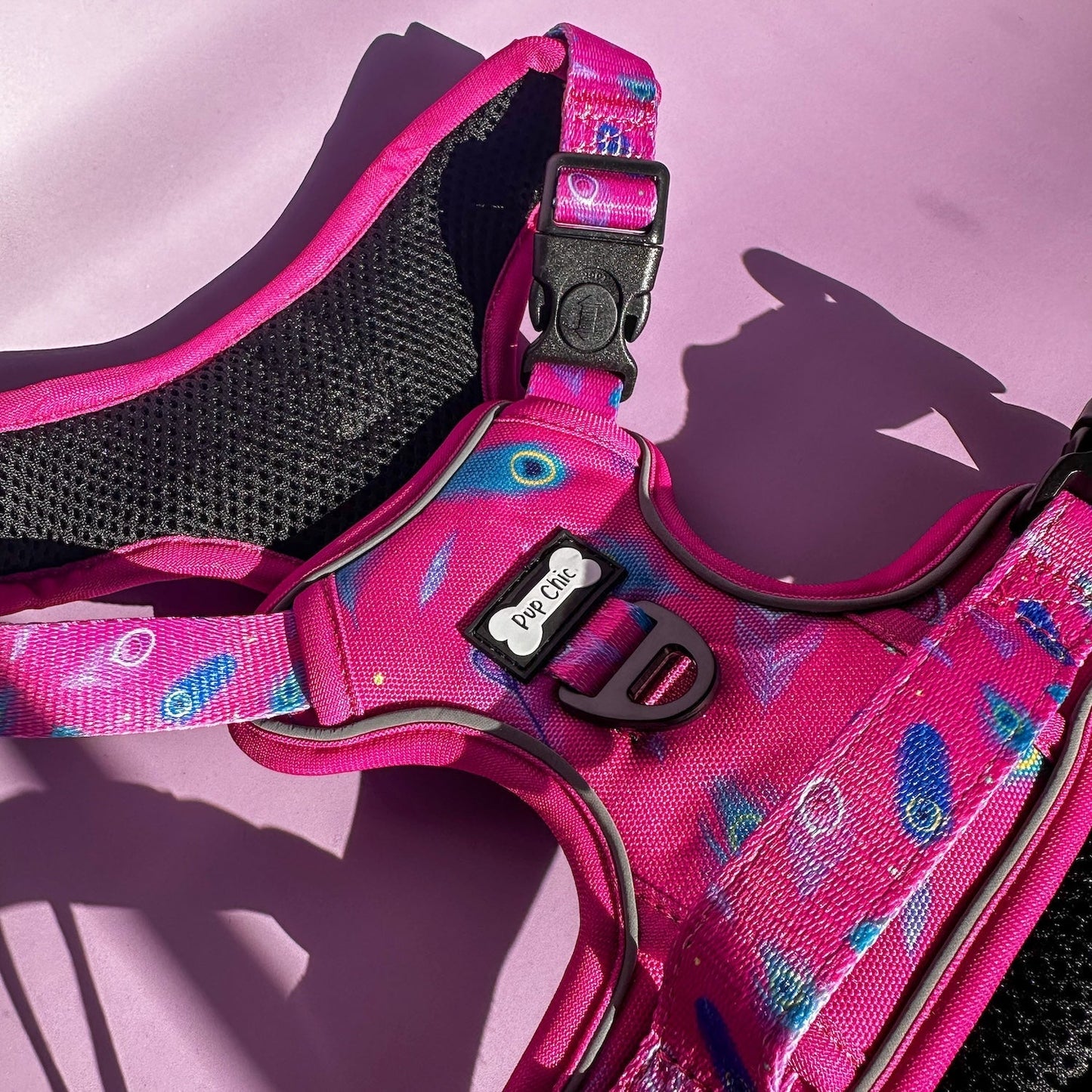 Peacock Power No Pull Tactical Dog Harness – Pink Peacock Feather Print, Adjustable, Step-In (Small-XL) - Pet Supplier Store
