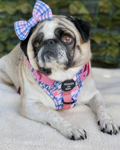 Pink Houndstooth Design Dog Bow Tie - Pet Supplier Store