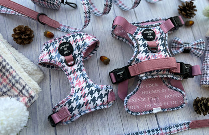 Pink Houndstooth Design Dog Bow Tie - Pet Supplier Store