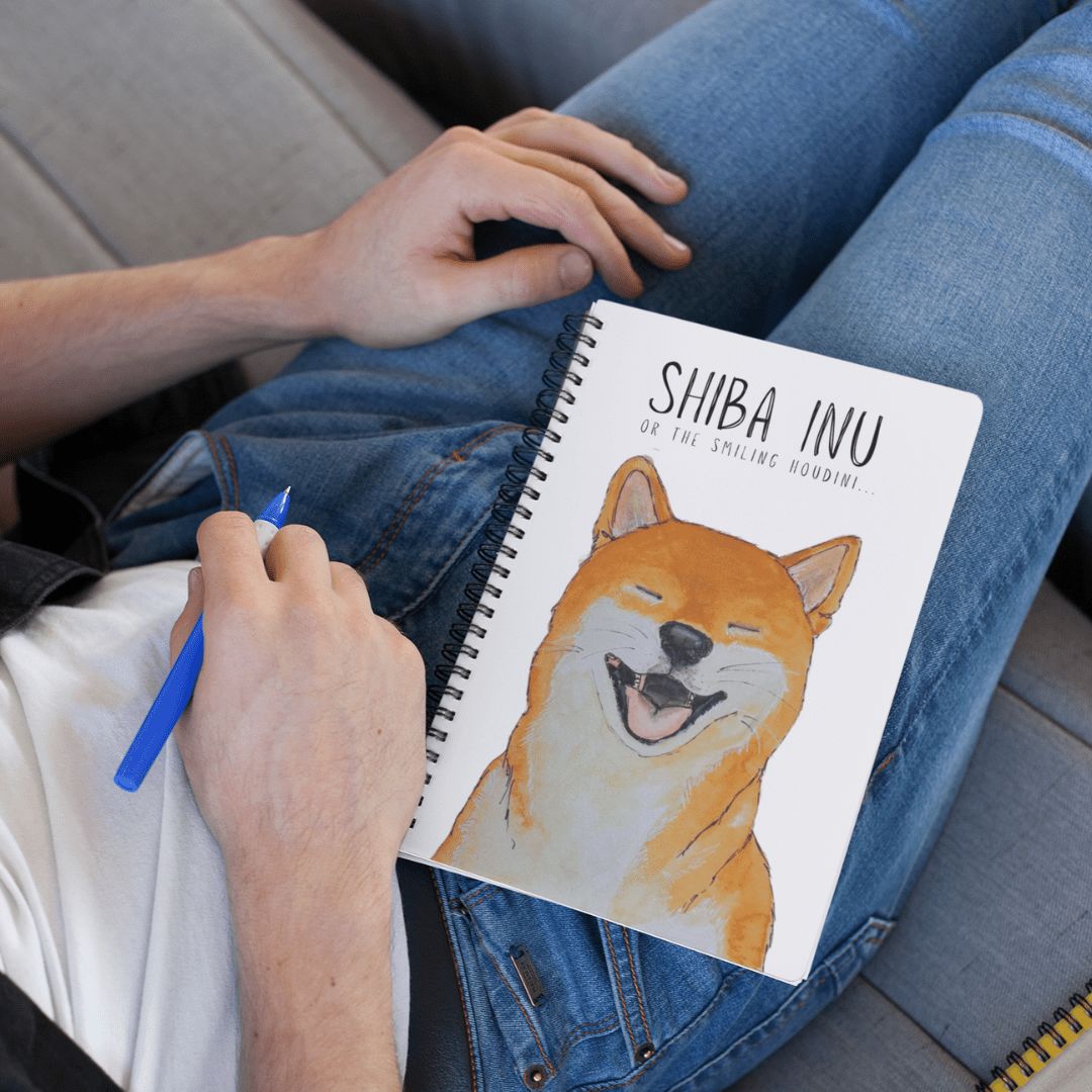 “Plotting My Escape” – Shiba Inu Fabric Notebook - Pet Supplier Store