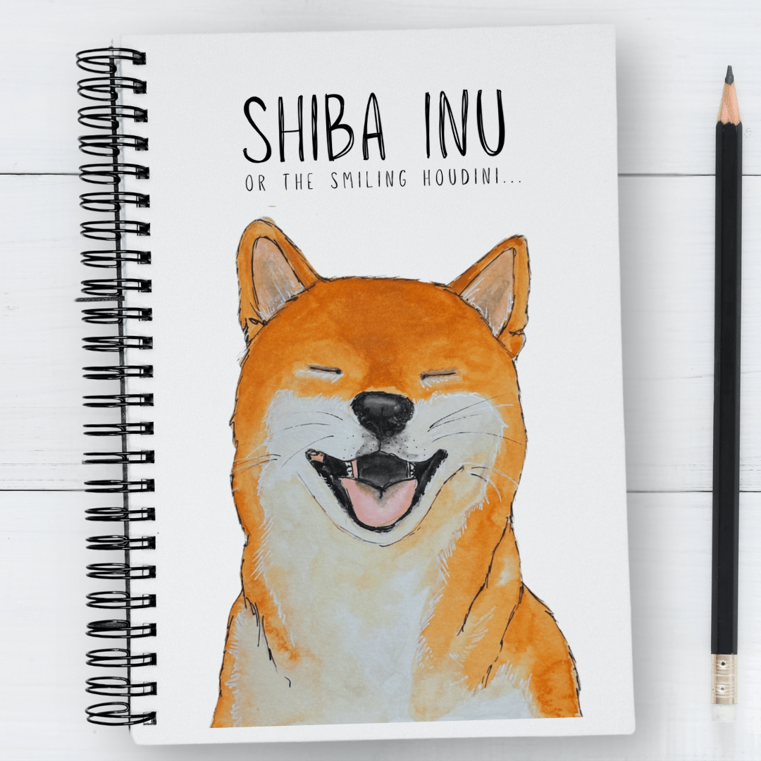 “Plotting My Escape” – Shiba Inu Fabric Notebook - Pet Supplier Store