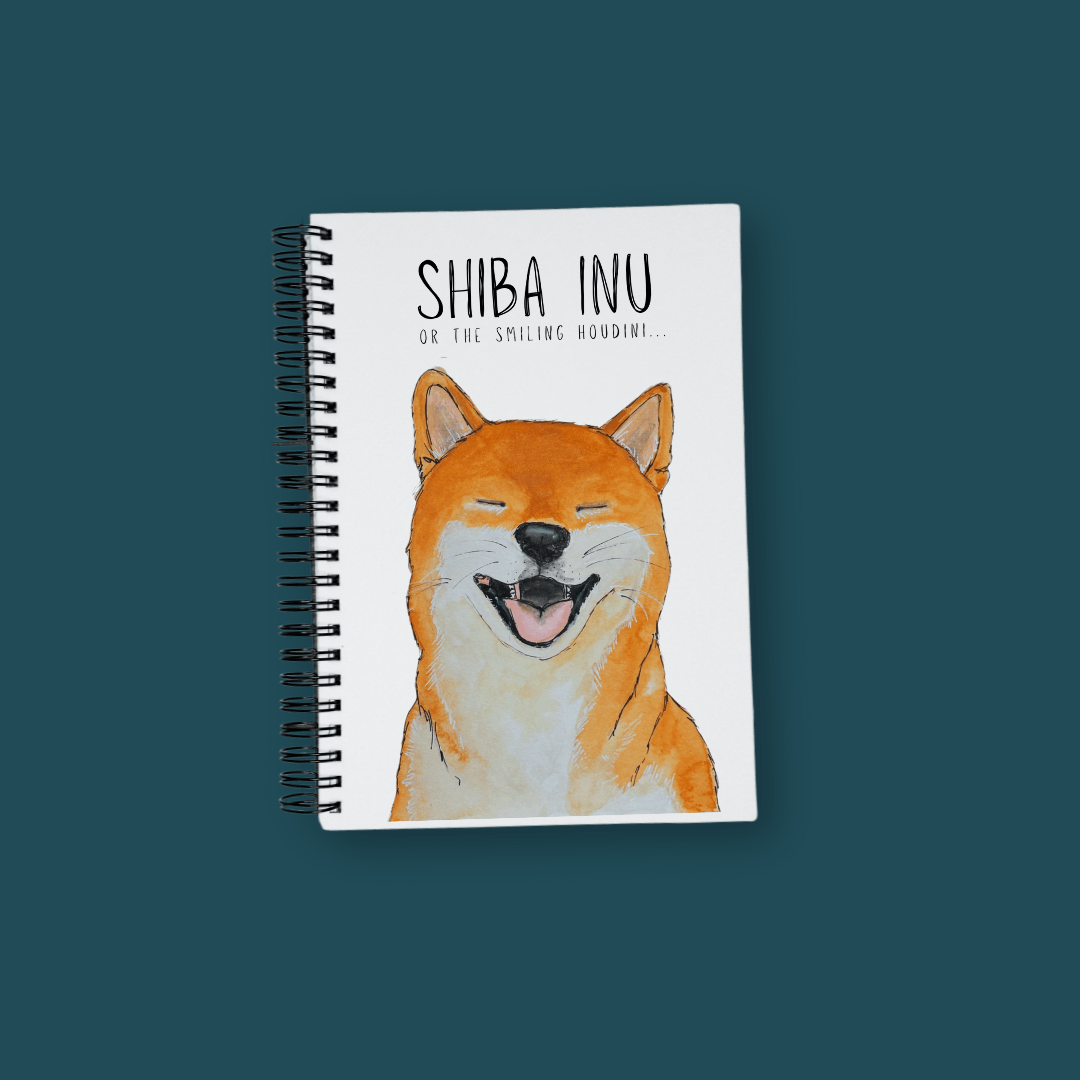 “Plotting My Escape” – Shiba Inu Fabric Notebook - Pet Supplier Store