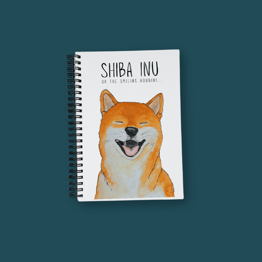 “Plotting My Escape” – Shiba Inu Fabric Notebook - Pet Supplier Store