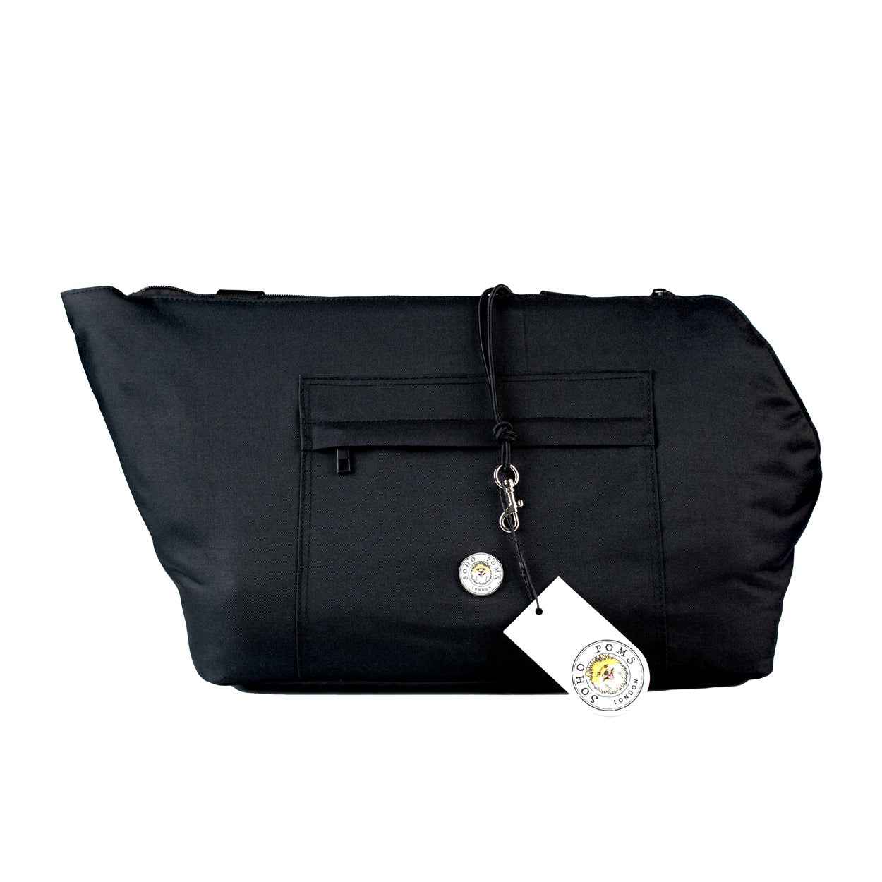 Soho Poms Compton All Black Pet Carrier - Ideal for Dogs & Cats