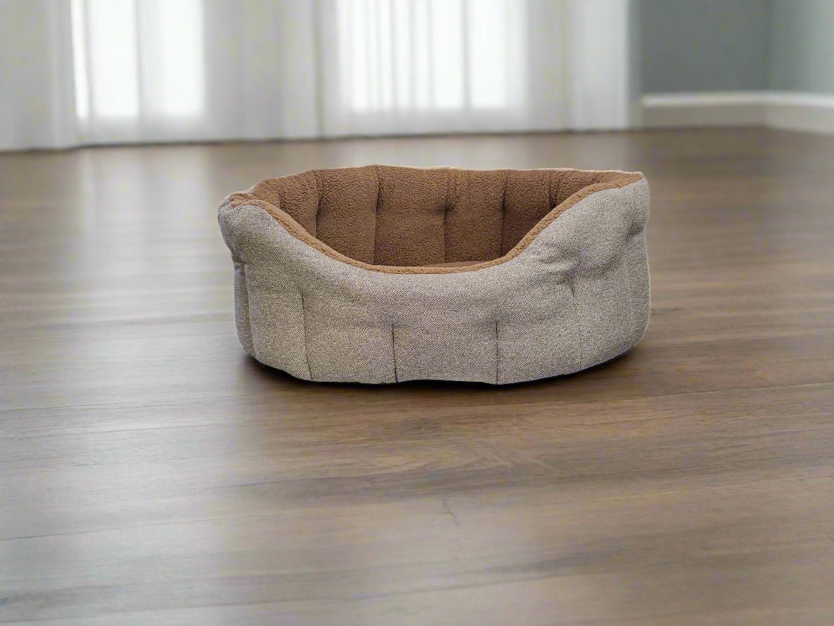 Premium Orkney Tweed Fleece Lined Bolster Beds - Pet Supplier Store